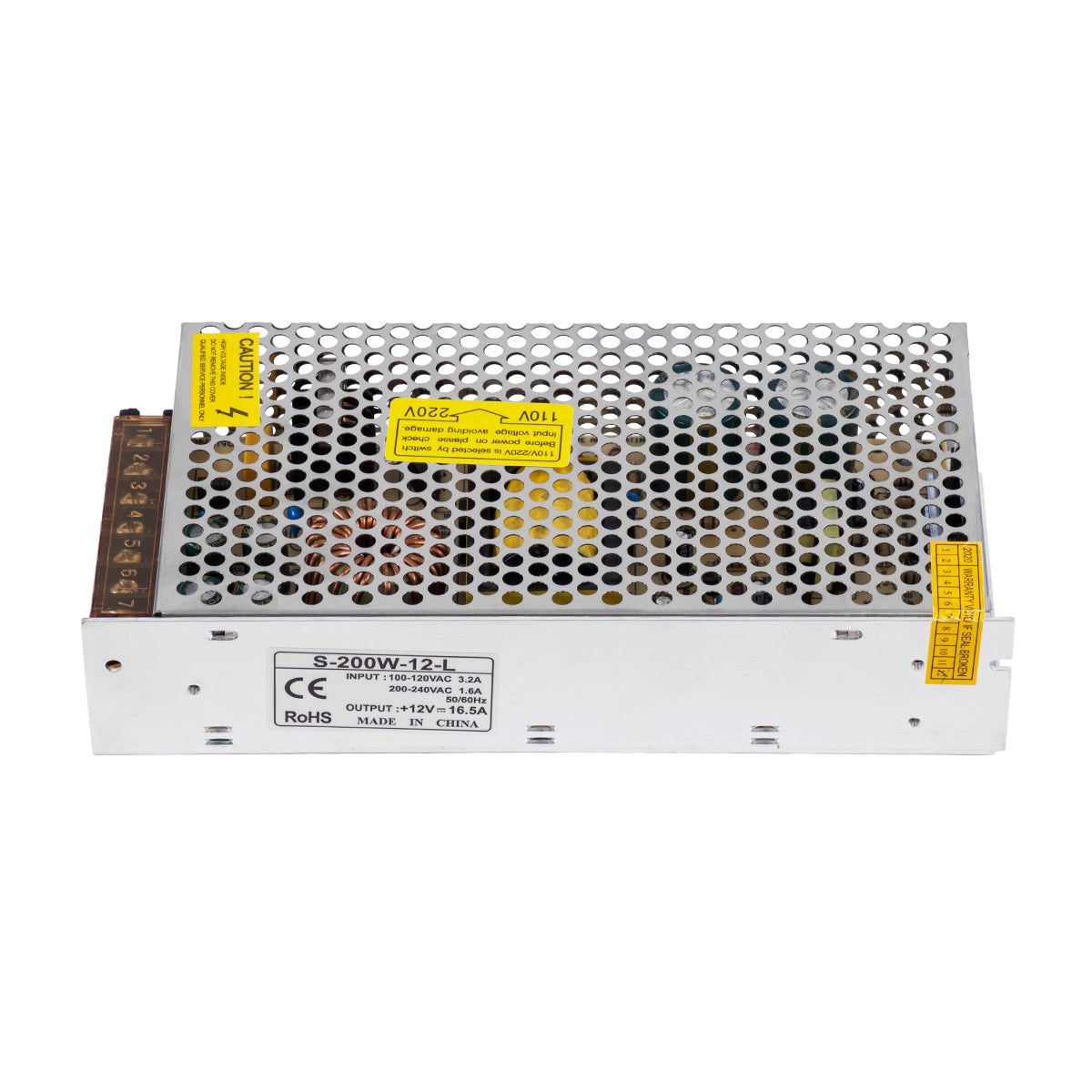 73091 Μεταλλικό Τροφοδοτικό PELV TRIAC DIMMABLE για Προϊόντα LED 200W 16.66A - AC 220-240V σε DC από 0.5V (0%) σε 12V (100%) - IP20 L20 x W9 x H4.5cm