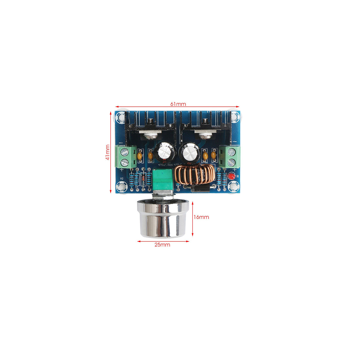 73114 Ρυθμιστής Τάσης - Voltage Regulator DC Converter Module - Input DC4-40V / Output DC1.25-36V Max Load 8A Μ6 x Π4.5 x Υ2.5cm