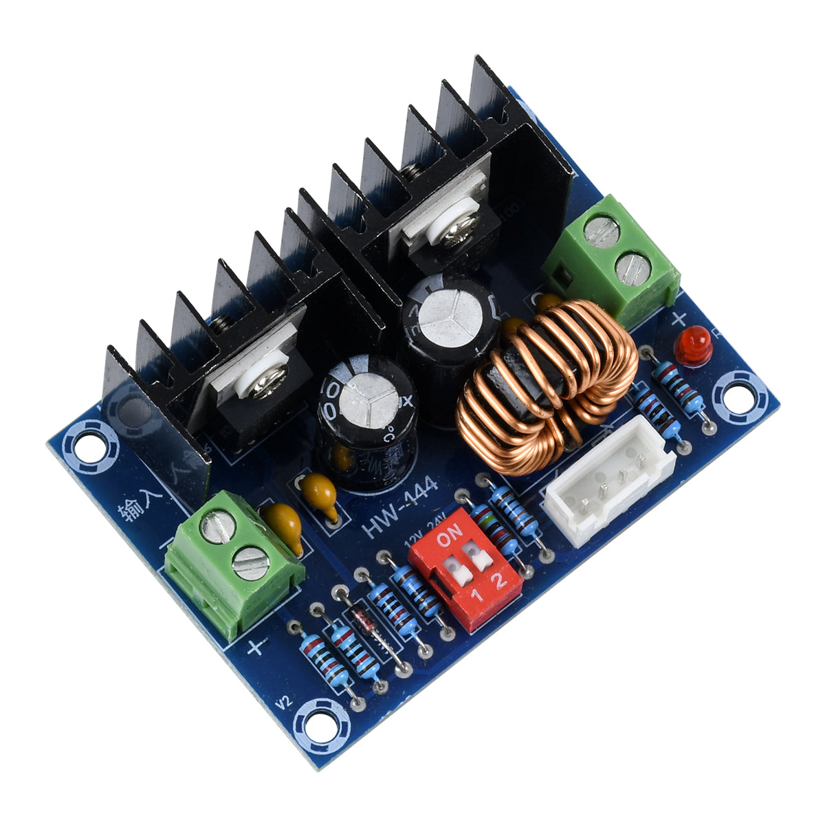 73115 Ρυθμιστής Τάσης - Voltage Regulator DC Converter Module - Input DC4-40V / Output DC1.25-36V Max Load 8A με Καλώδιο Προέκτασης Ποτενσιόμετρου Μ6 x Π4.5 x Υ2.5cm