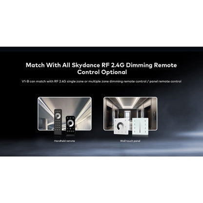 73116 V1-B SKYDANCE DC RF 2.4Ghz Dimmer Constant Voltage Controller 1 Κανάλι DC 12-24V 1 x 20.5A 480W - Max 20.5A 480W - IP20 Μ9 x Π4 x Υ2.8cm