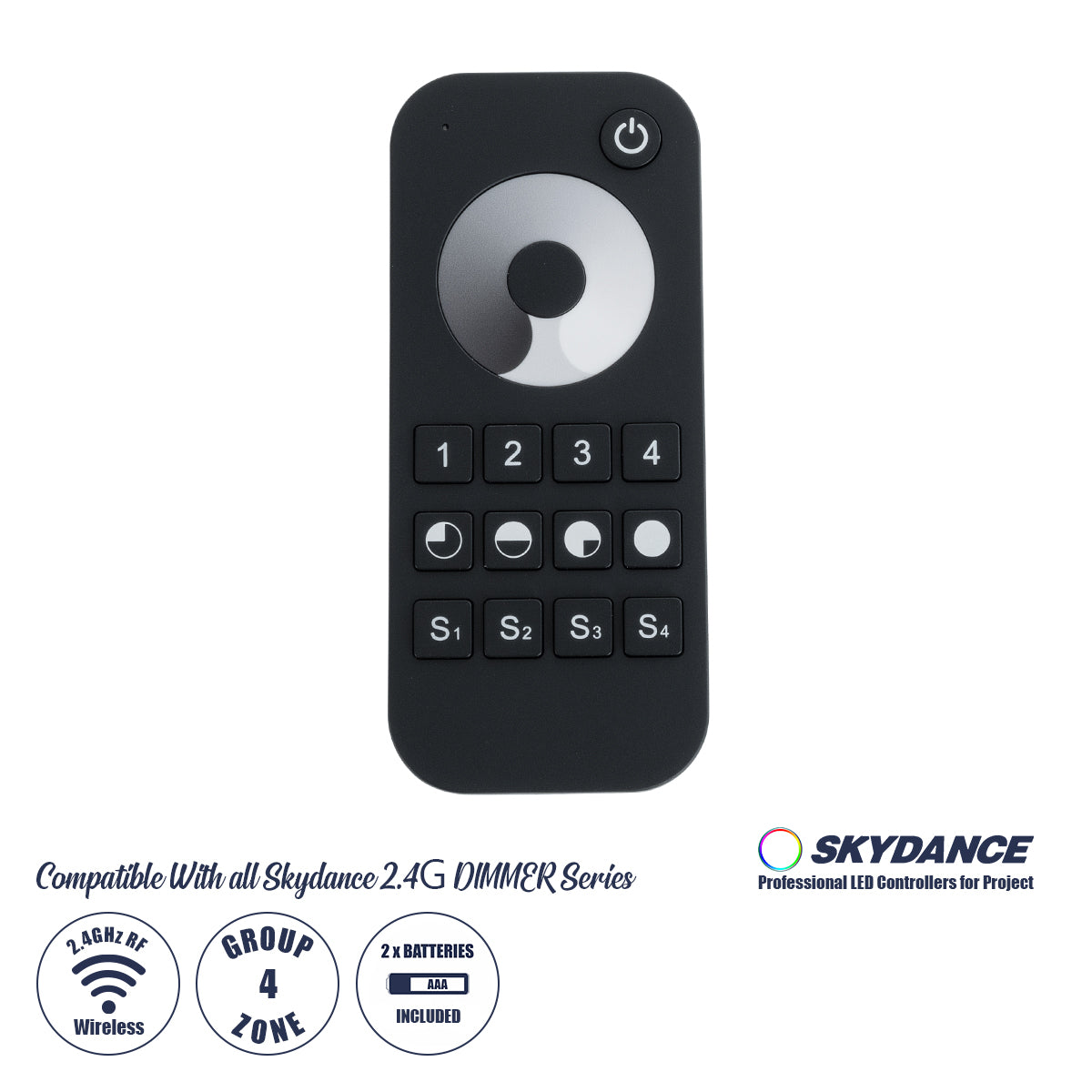 73120 RT6 SKYDANCE Ασύρματο Χειριστήριο Αφής RF 2.4Ghz 4 Group για όλα τα Μονόχρωμα SKYDANCE Controller DC 3V 2 x AAA - IP20 Μ12.2 x Π5.3 x Υ1.7cm