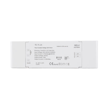 73130 TE-75-24 SKYDANCE AC Triac Dimmer Push Dimming 1 Κανάλι AC 200-240V 1 x 3.125A 75W - Max 3.125A 75W - IP20 Μ18 x Π5.7 x Υ3cm