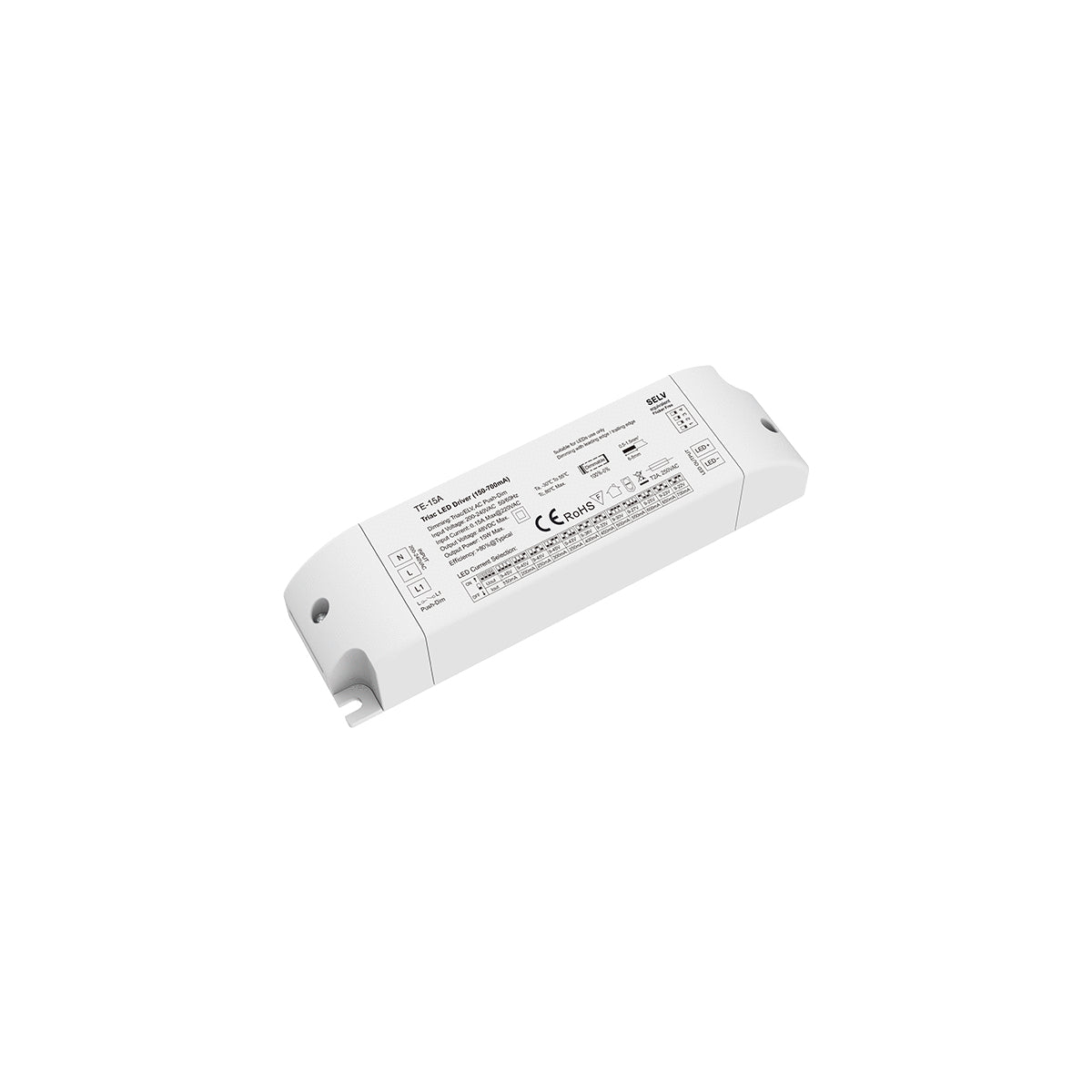 73133 TE-15A SKYDANCE AC Triac Dimmable Constant Current LED Driver Push Dimming 1 Κανάλι AC 200-240V 1 x 0.15A 15W - Max 0.15A 15W - IP20 Μ15.1 x Π4.1 x Υ3cm