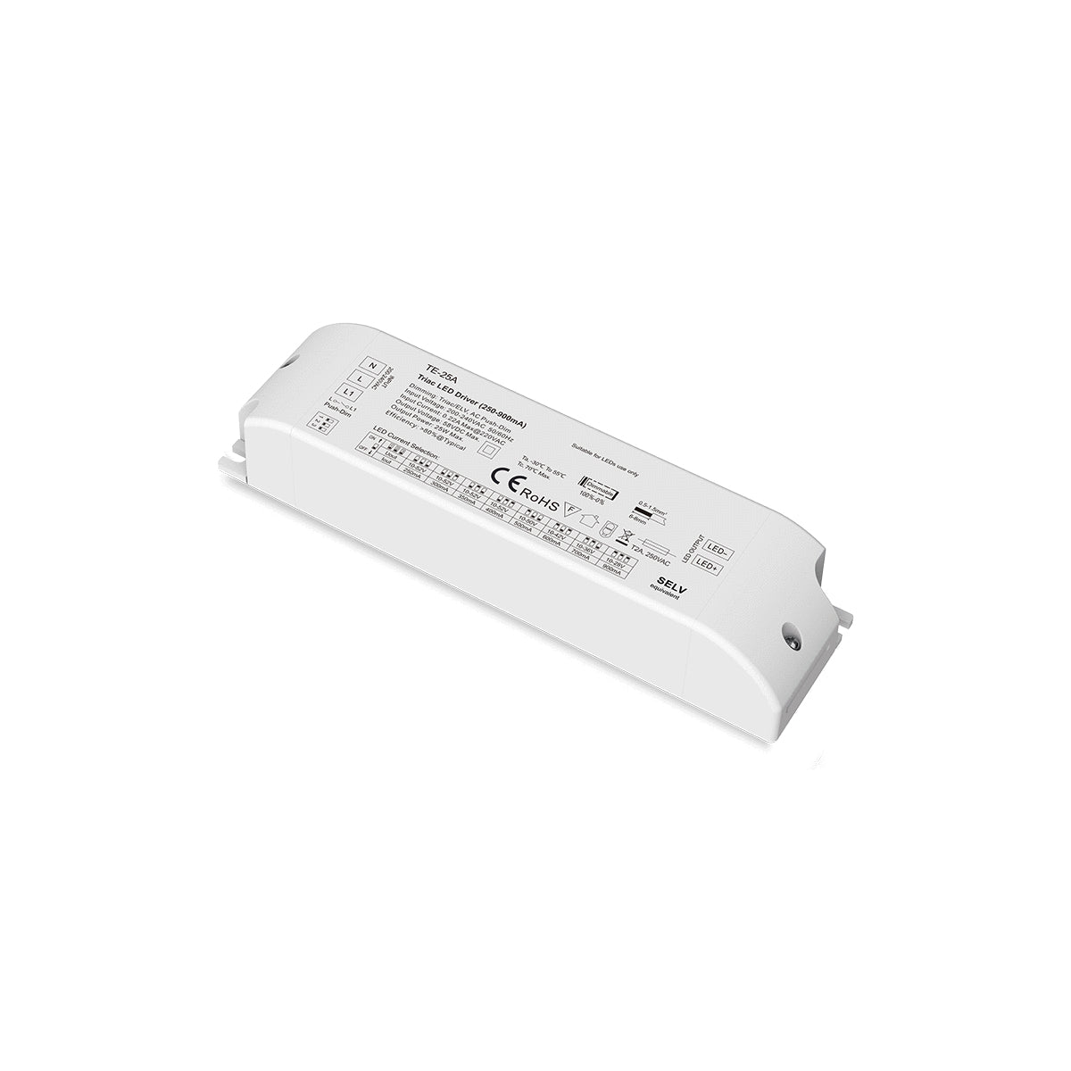 73134 TE-25A SKYDANCE AC Triac Dimmable Constant Current LED Driver 1 Κανάλι AC 200-240V 1 x 0.22A 25W - Max 0.22A 25W - IP20 Μ17.5 x Π4.4 x Υ3cm