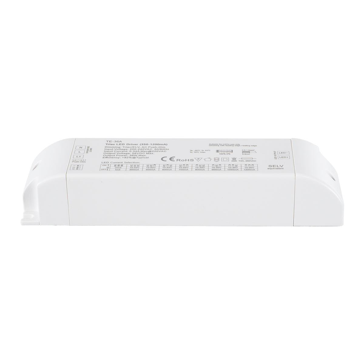 73135 TE-36A SKYDANCE AC Triac Dimmable Constant Current LED Driver Push Dimming 1 Κανάλι AC 200-240V 1 x 0.34A 36W - Max 0.34A 36W - IP20 Μ17.5 x Π4.4 x Υ3cm