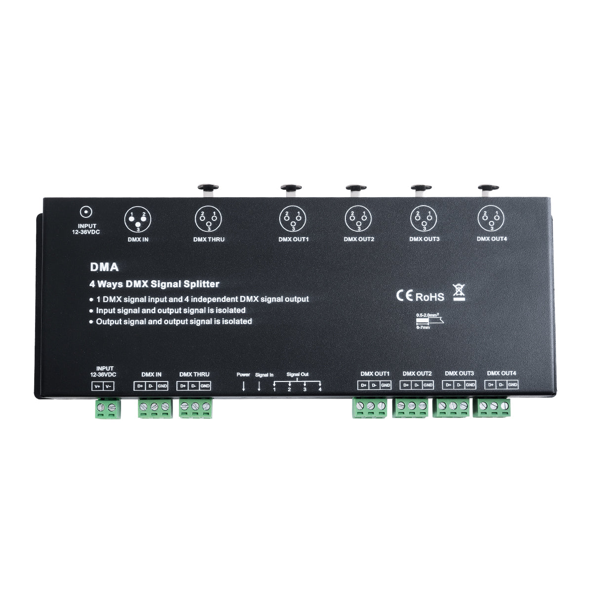 73136 DMA SKYDANCE DC DMX512 Signal Splitter / Amplifier 4 Καναλιών DC 12-36V - IP20 Μ25.6 x Π9.2 x Υ3.8cm