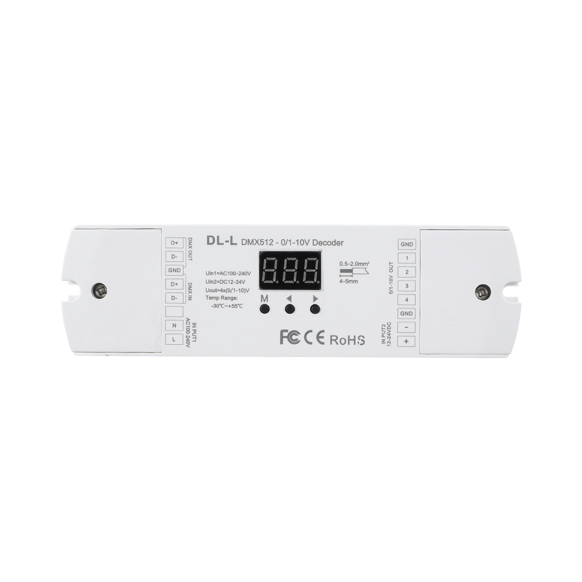 73140 DL-L SKYDANCE AC DMX512 to 0/1-10V Converter / Decoder 4 Καναλιών - 2 Inputs DC 12-24V ή AC 100-240V - IP20 Μ17 x Π5 x Υ2.5cm