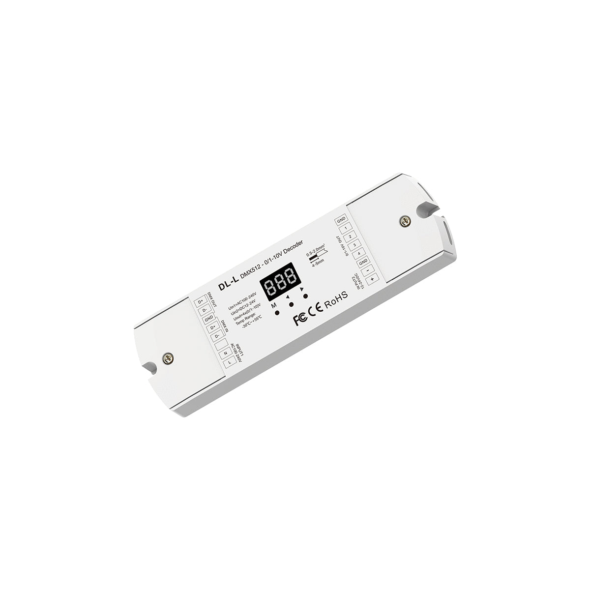 73140 DL-L SKYDANCE AC DMX512 to 0/1-10V Converter / Decoder 4 Καναλιών - 2 Inputs DC 12-24V ή AC 100-240V - IP20 Μ17 x Π5 x Υ2.5cm