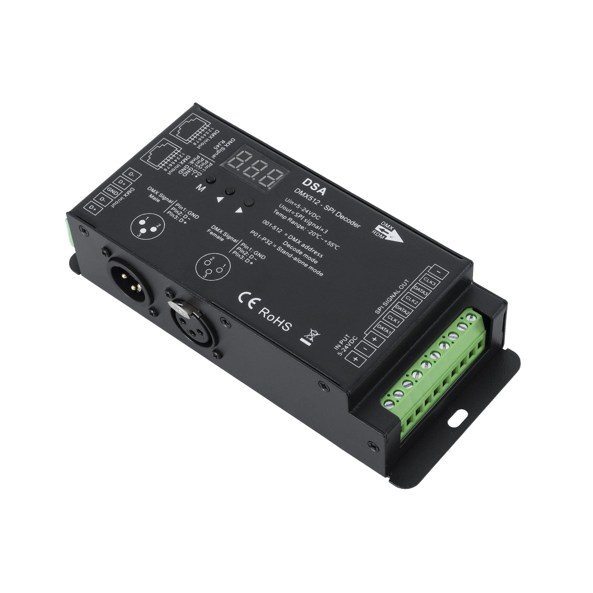 73141 DSA SKYDANCE DC RF 2.4Ghz DMX512 to SPI Decoder DC 5-24V - IP20 Π16.5 x Π7 x Υ3.7cm