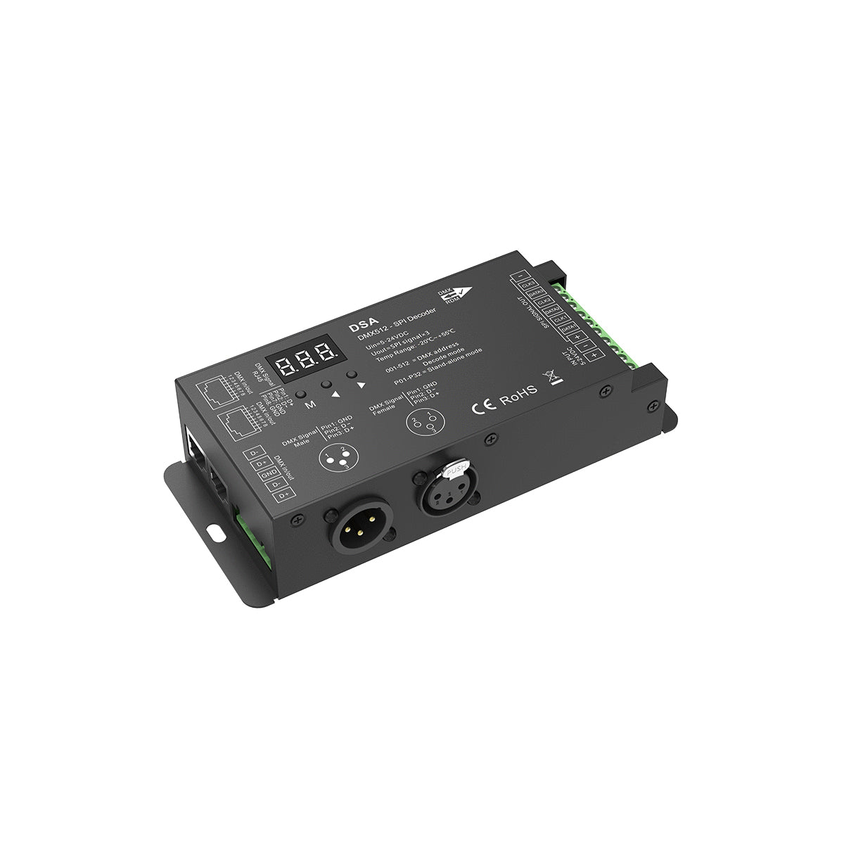 73141 DSA SKYDANCE DC RF 2.4Ghz DMX512 to SPI Decoder DC 5-24V - IP20 Π16.5 x Π7 x Υ3.7cm