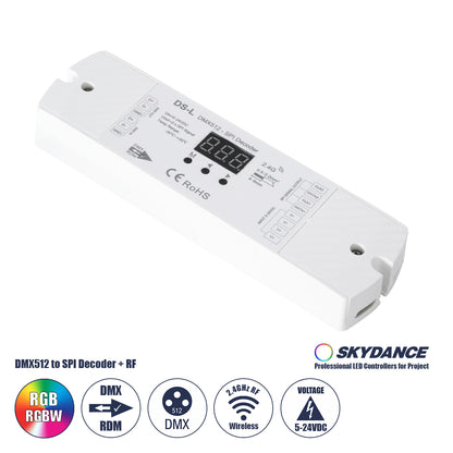 73142 DS-L SKYDANCE DC RF 2.4Ghz DMX512 to SPI Decoder DC 5-24V - IP20 Μ17 x Π5 x Υ2.5cm