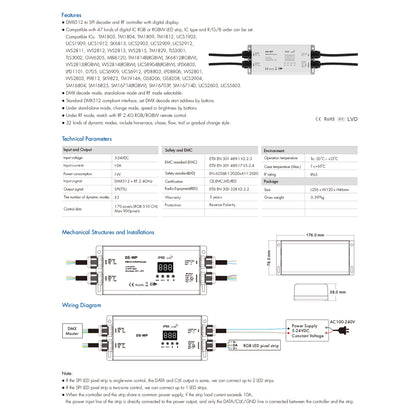 73143 DS-WP SKYDANCE DC RF 2.4Ghz DMX512 to SPI Decoder DC 5-24V - Αδιάβροχο IP65 Μ17 x Π8 x Υ4cm