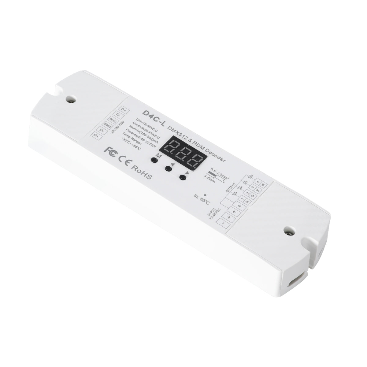 73145 D4C-L SKYDANCE DC DMX512 Constant Current & RDM Decoder 4 Καναλιών DC 12-48V 4 x 0.5A 22.5W - Max 2A 90W - IP20 Μ17 x Π5 x Υ2.5cm