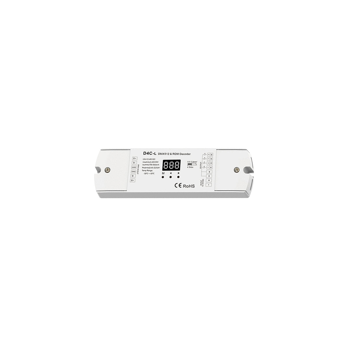 73145 D4C-L SKYDANCE DC DMX512 Constant Current & RDM Decoder 4 Καναλιών DC 12-48V 4 x 0.5A 22.5W - Max 2A 90W - IP20 Μ17 x Π5 x Υ2.5cm