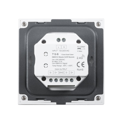 73151 T12-S SKYDANCE Ασύρματο DMX512 Επιτοίχιο Χειριστήριο RF 2.4Ghz 1 Group για όλα τα SKYDANCE DMX512 Controller AC 100-240V Max 0.1A - IP20 Μ8.5 x Μ8.5 x Π8.5 x Υ3.5cm