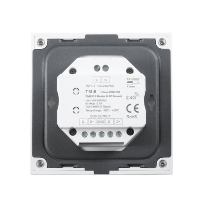 73153 T15-S SKYDANCE Ασύρματο DMX512 Επιτοίχιο Χειριστήριο RF 2.4Ghz 1 Group για όλα τα SKYDANCE DMX512 Controller AC 100-240V Max 0.1A - IP20 Μ8.5 x Μ8.5 x Π8.5 x Υ3.5cm
