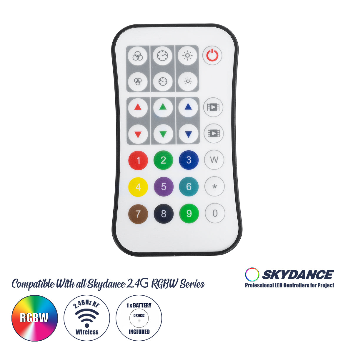 73158 R9 SKYDANCE Ασύρματο Χειριστήριο RF 2.4Ghz 1 Group για όλα τα Πολύχρωμα SKYDANCE Controller DC 3V 1 x CR2032 - IP20 Μ10.7 x Π5.8 x Υ1cm