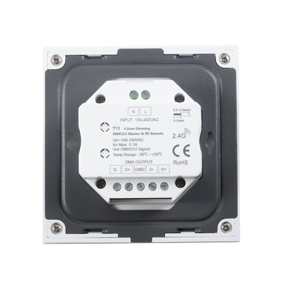 73159 T11 SKYDANCE Ασύρματο DMX512 Επιτοίχιο Χειριστήριο RF 2.4Ghz 4 Group για όλα τα SKYDANCE DMX512 Controller AC 100-240V Max 0.1A - IP20 Μ8.5 x Μ8.5 x Π8.5 x Υ3.5cm
