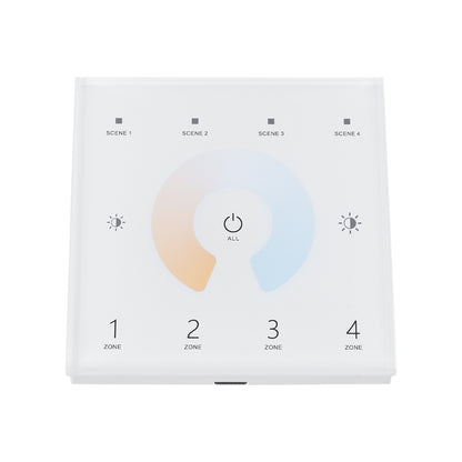73160 T12 SKYDANCE Ασύρματο DMX512 Επιτοίχιο Χειριστήριο RF 2.4Ghz 4 Group για όλα τα SKYDANCE DMX512 Controller AC 100-240V Max 0.1A - IP20 Μ8.5 x Π8.5 x Υ3.5cm