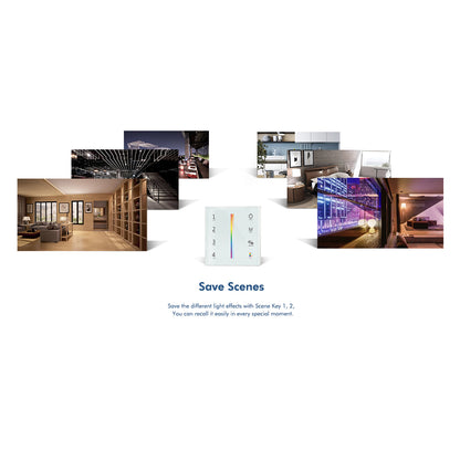 73160 T12 SKYDANCE Ασύρματο DMX512 Επιτοίχιο Χειριστήριο RF 2.4Ghz 4 Group για όλα τα SKYDANCE DMX512 Controller AC 100-240V Max 0.1A - IP20 Μ8.5 x Π8.5 x Υ3.5cm