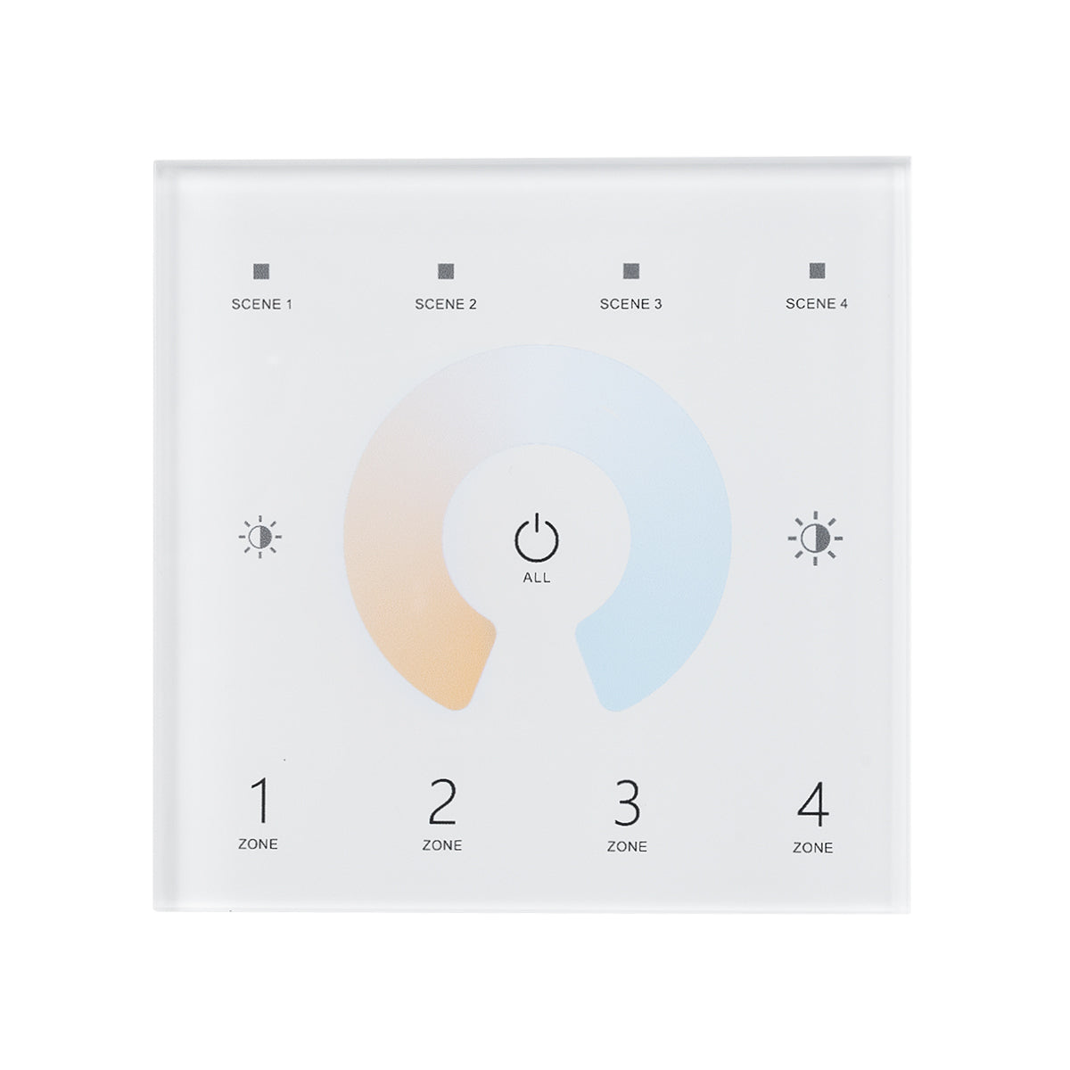 73160 T12 SKYDANCE Ασύρματο DMX512 Επιτοίχιο Χειριστήριο RF 2.4Ghz 4 Group για όλα τα SKYDANCE DMX512 Controller AC 100-240V Max 0.1A - IP20 Μ8.5 x Π8.5 x Υ3.5cm