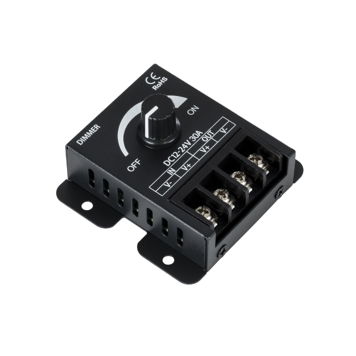 73316 T4 DC Dimmer High Speed Controller 1 Καναλιού DC 12-24V 1 x 30A 720W - Max 30A 720W - IP20 Μ8.5 x Π6.5 x Υ2cm