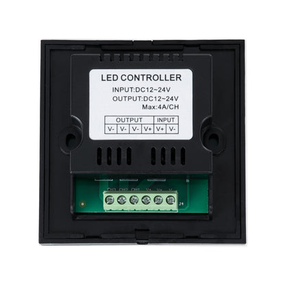 73318 Επιτοίχιο Dimmer Touch - Αφής 1 Καναλιου DC 12-24V 1 x 12A 288W - Max 12A 288W - IP20 Μ9 x Π9 x Υ3.5cm