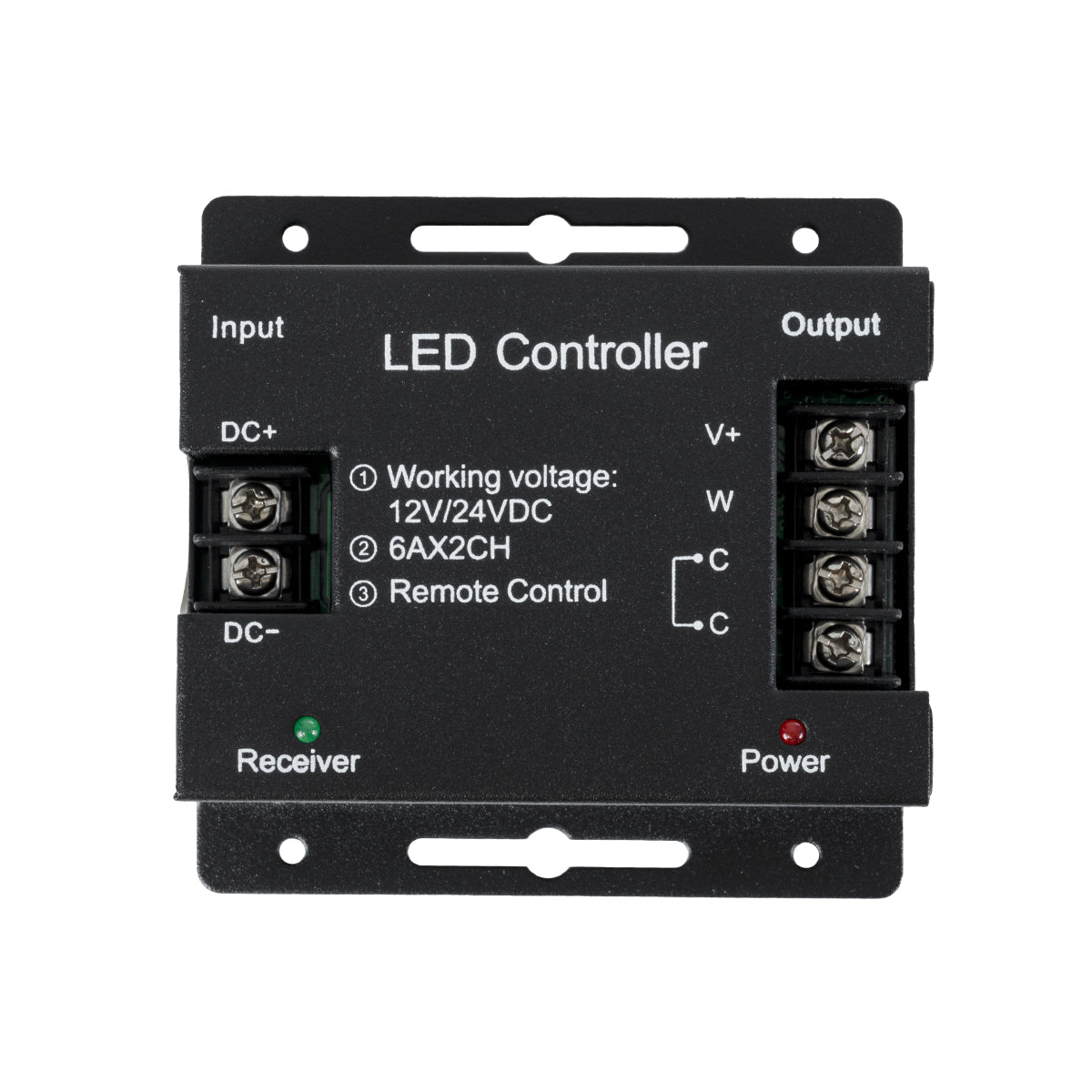 CCTCONTROLLER 73351 Σετ Dimmer / Controller με RF Ασύρματο Χειριστήριο με 2 x 6A 144W Κανάλια DC 12-24V 12A 288W Max IP20 - RF2.4Ghz SYNC - Μ8.3 x Π8.3 x Υ3.2