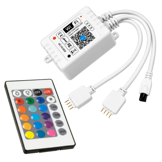 73411 Ασύρματος Smart Home Wi-Fi LED RGB Controller με 2 Εξόδους RGB και Χειριστήριο IR DC 12V Max 100W - DC 24V Max 200W