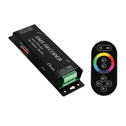 RGBCONTROLLER 73412 DMX Dimmer / Controller με RF Ασύρματο Χειριστήριο με 3 x 15A 75W Κανάλια DC 5-24V 15A 360W Max IP20 - DMX512 & RF2.4Ghz - Μ17.5 x Π3 x Υ3.5
