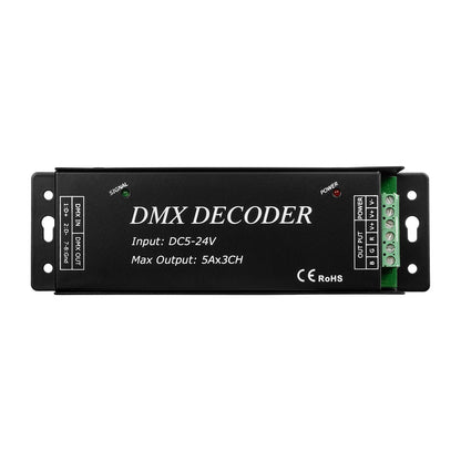 RGBCONTROLLER 73412 DMX Dimmer / Controller με RF Ασύρματο Χειριστήριο με 3 x 15A 75W Κανάλια DC 5-24V 15A 360W Max IP20 - DMX512 & RF2.4Ghz - Μ17.5 x Π3 x Υ3.5