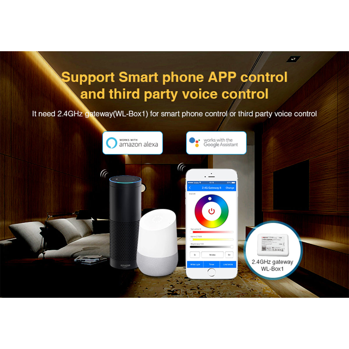 73422 LS2 Mi-BOXER DC RF 2.4Ghz 5 in 1 Dimmer High Speed Controller / Dimmer 5 Καναλιών DC 12-24V 5 x 3A 72W - Max 15A 360W - IP20 RGBW+WW Μ13 x Π5 x Υ2.5cm