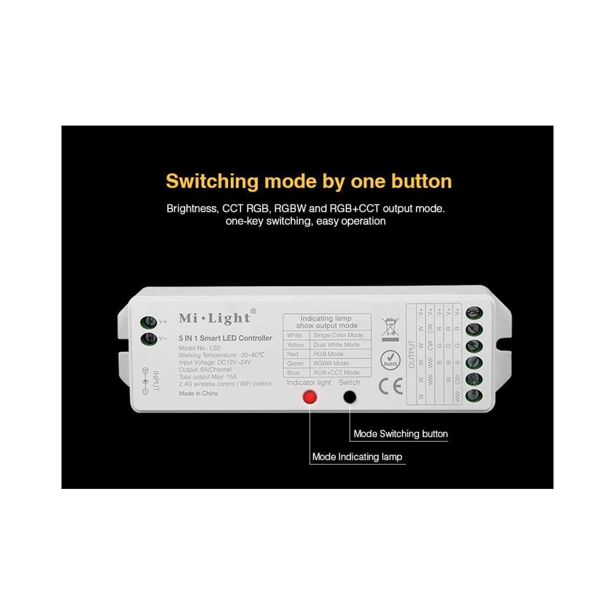 73423 WL-Box1 Mi-BOXER Smart Bridge Gateway RF 2.4GHz to WiFi IEEE 802.11b/g/n DC 5V 500mA - IP20 - Μ9 x Π6.6 x Υ15cm