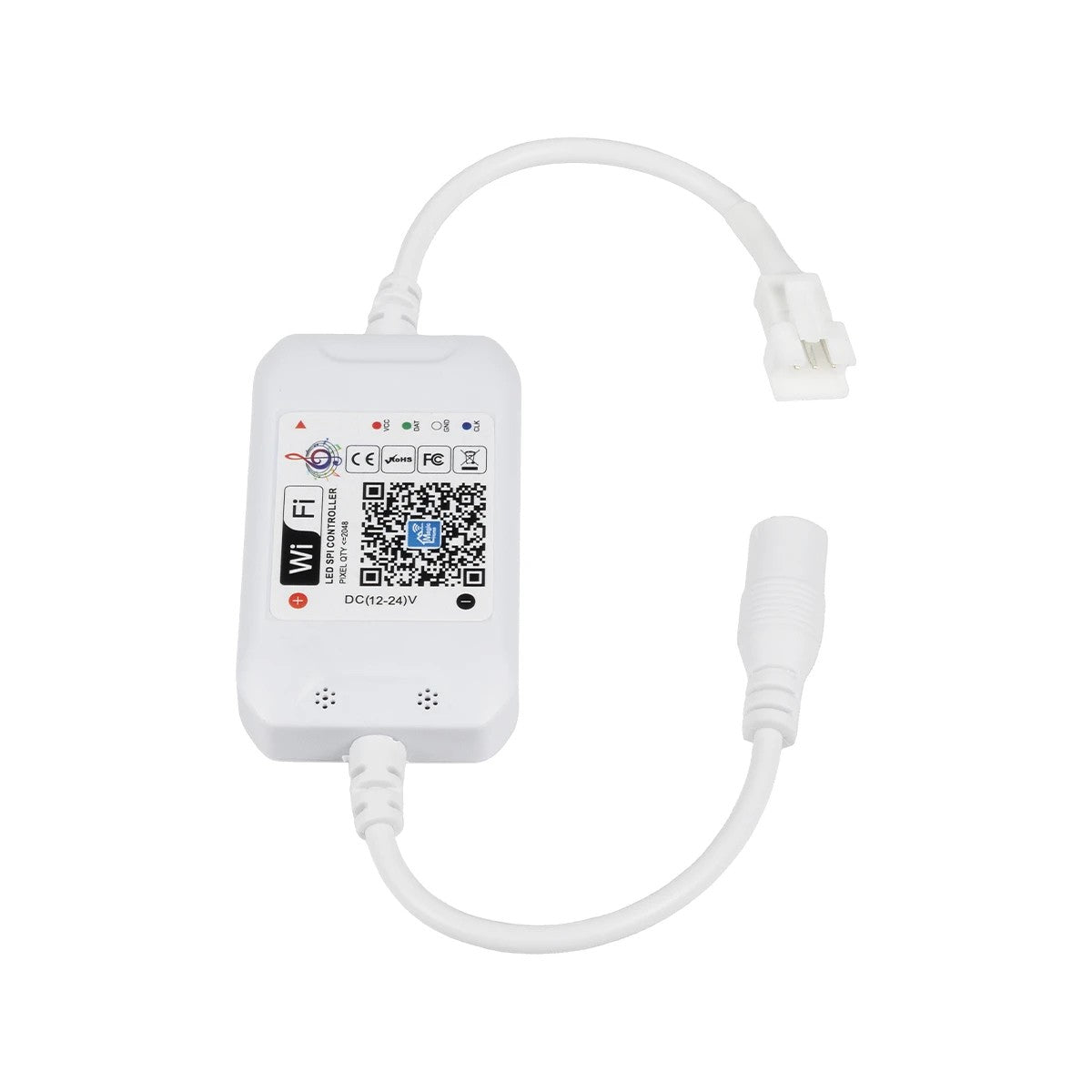 ZENGGE-WFMNA 73450 RF & WiFi 2.4G Digital Pixel Addressable Controller DC 5-12-24V IP20 - WiFi 2.4G & Bluetooth - SPI/TTL Protocol 2048 IC - L10.5 x W4.5 x H1.5