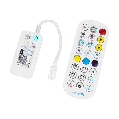 SP611E 73451 RF & WiFi 2.4G Digital Pixel Addressable Controller DC 5-12-24V IP20 - RF & WiFi 2.4G & Bluetooth - SPI/TTL Protocol 2048 IC - L6.5 x W3.3 x H1.5