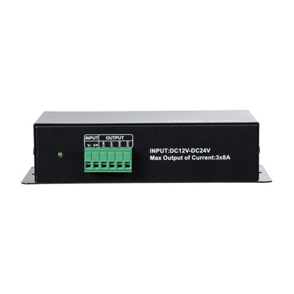 73490 DC DMX Dimmer High Speed Controller / Decoder 3 Καναλιών DC 12-24V 3 x 8A 192W - Max 24A 576W - IP20 Μ16 x Π9 x Υ6cm