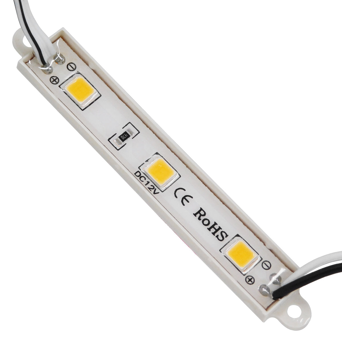 MODULARI 73702 Module LED 0.8W 70lm 120° DC 12V Αδιάβροχο IP66 3 x SMD5050 Chip Θερμό Λευκό 2700K Dimmable - Μ8.7 x Π1.3 x Υ0.5 - Πακέτο 20 Τεμαχίων