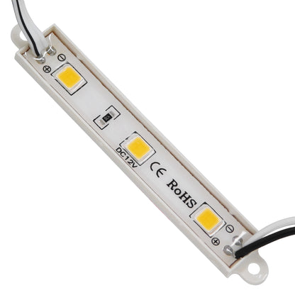MODULARI 73702 Module LED 0.8W 70lm 120° DC 12V Αδιάβροχο IP66 3 x SMD5050 Chip Θερμό Λευκό 2700K Dimmable - Μ8.7 x Π1.3 x Υ0.5 - Πακέτο 20 Τεμαχίων