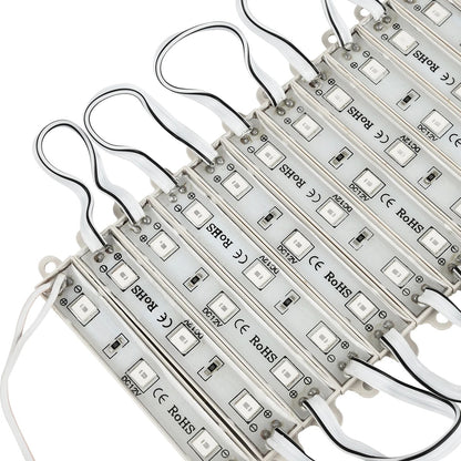 MODULARI 73703 Module LED 0.8W 64lm 120° DC 12V Αδιάβροχο IP65 3 x SMD5050 Chip Κόκκινο Dimmable - Μ8.6 x Π1.2 x Υ0.5cm - Πακέτο 20 Τεμαχίων
