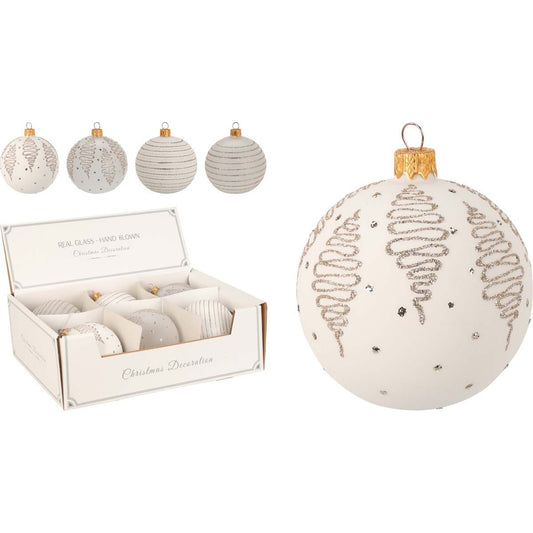 Μπάλα Γυάλινη με Glitter 10εκ 4 Σχδ