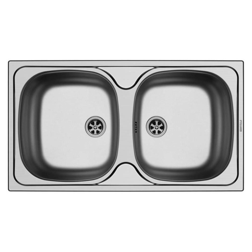 Νεροχύτης Pyramis 2B Bradford 78x43.5εκ Ένθετος με Δύο Γούρνες