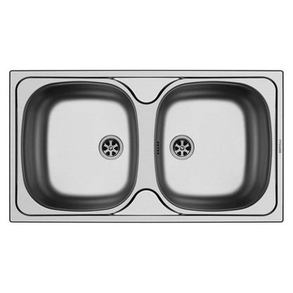 Νεροχύτης Pyramis 2B Bradford 78x43.5εκ Ένθετος με Δύο Γούρνες