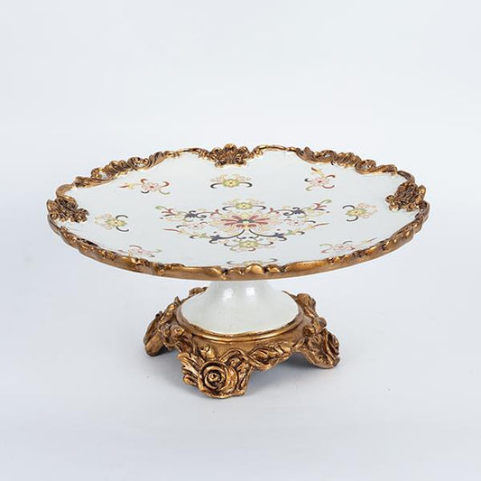 ΤΟΥΡΤΙΕΡΑ ΠΟΛΥΡΕΖΙΝ ΛΕΥΚΗ ΜΕ ΛΟΥΛΟΥΔΙΑ 34x34x15