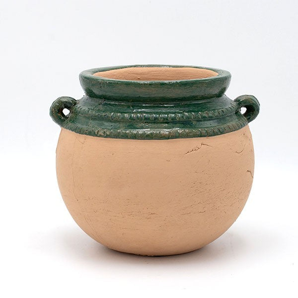 ΠΥΘΑΡΙ ΚΕΡΑΜΙΚΟ ΠΡΑΣΙΝΟ-ΜΠΕΖ 25.5x23.5x21.5