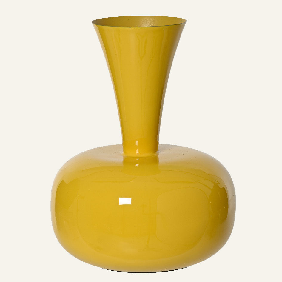 Μεταλλικό Βάζο Κίτρινο 17x17x23