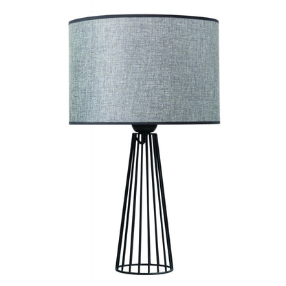 Επιτραπέζια Λάμπα Μέταλλο Μαύρο Αμπαζούρ Μόκα Ε27