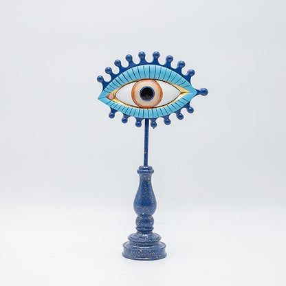 ΕΠΙΤΡΑΠΕΖΙΟ ΔΙΑΚΟΣΜΗΤΙΚΟ ΣΕ ΣΧΗΜΑ ΜΑΤΙΟΥ ΠΟΛΥΡΕΖΙΝ ΜΠΛΕ ΚΑΙ ΧΡΥΣΕΣ ΛΕΠΤΟΜΕΡΕΙΕΣ 16x6.5x30