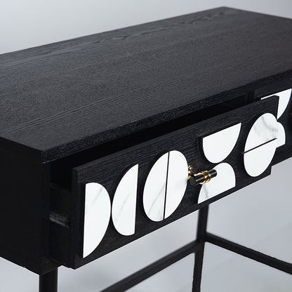 ΚΟΝΣΟΛΑ ΞΥΛΙΝΗ ΜΑΥΡΗ - ΛΕΥΚΗ 100x40x77