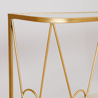 S/2 ΚΟΝΣΟΛΑ ΜΕΤΑΛΛΙΚΗ ΧΡΥΣΗ ΜΕ ΕΠΙΦΑΝΕΙΑ ΚΑΘΡΕΠΤΗ 100x30x75/90x26.5x70