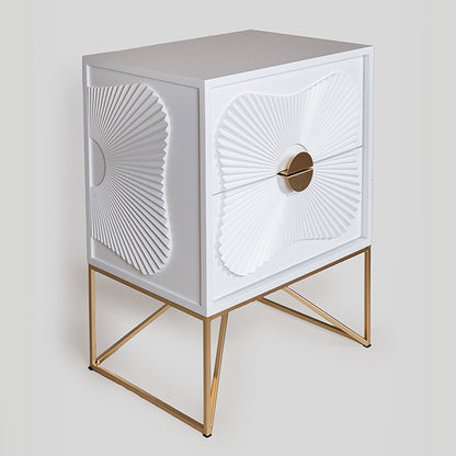 ΚΟΜΟΔΙΝΟ ΞΥΛΙΝΟ ΛΕΥΚΟ ΜΕ ΠΟΔΙΑ ΜΕΤΑΛΛΙΚΑ 48x35x64